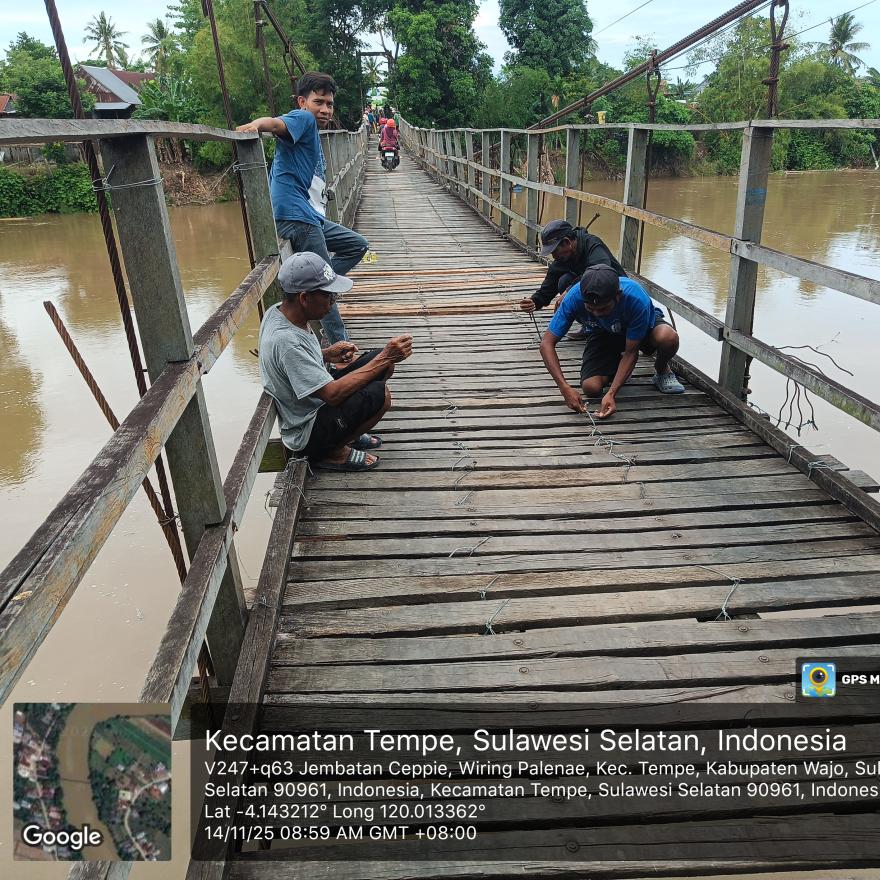 Perbaikan Jembatan Gantung Penghubung Benteng Lompoe – Wiring Palenae