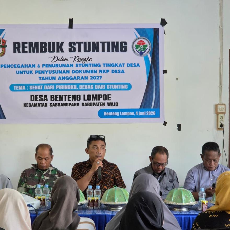 Strategi Penurunan Stunting Tingkat Desa Komitmen Desa Benteng Lompoe melalui Tema Sehat dari Piring